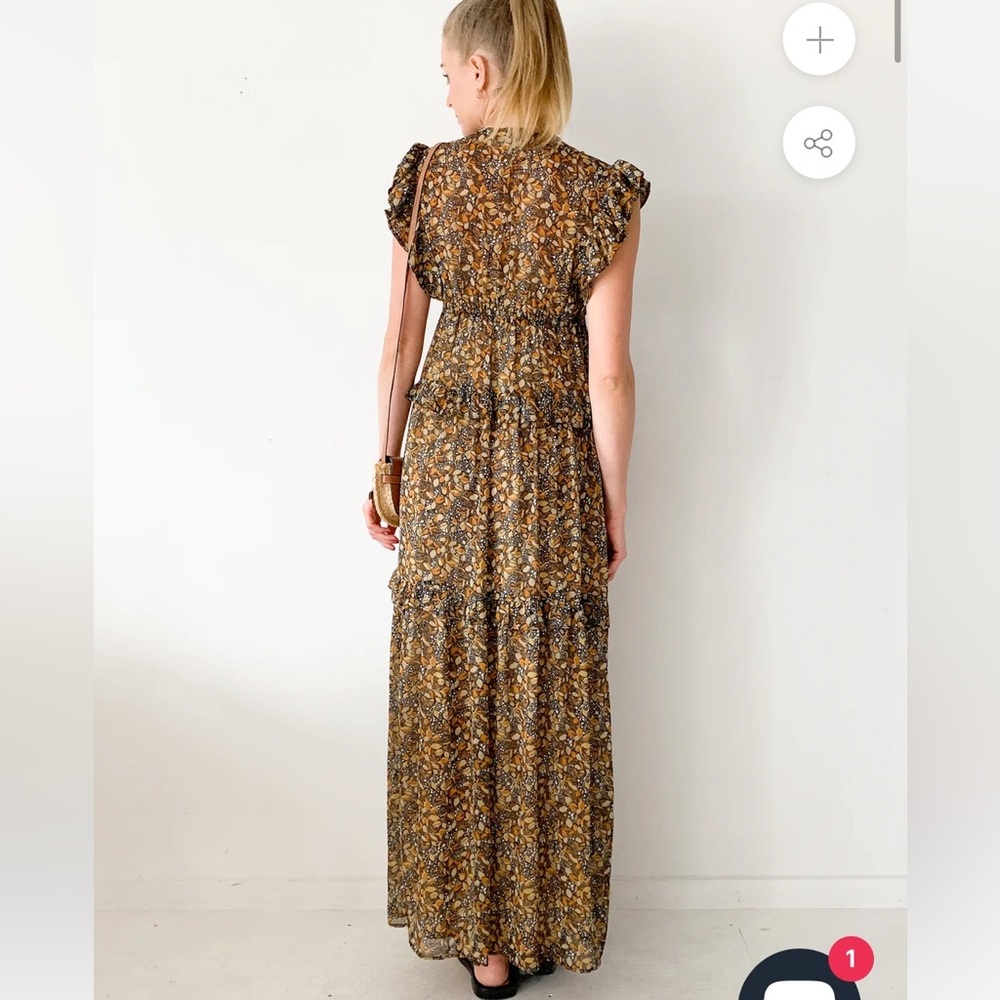 BA&SH Samanta Ruffled Georgette Maxi Dress - Worn Once! - Picture 2 of 3